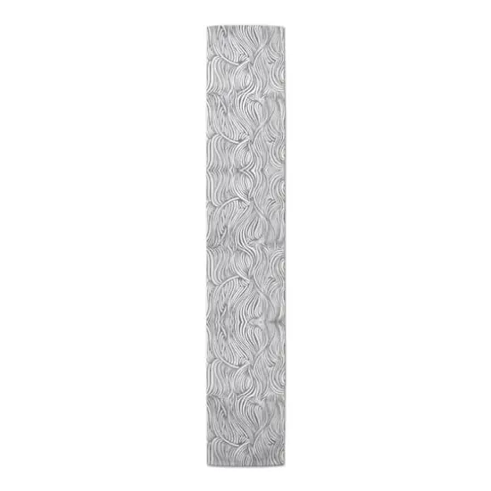 Wave Print Outdoor Table Runner Gray {1}