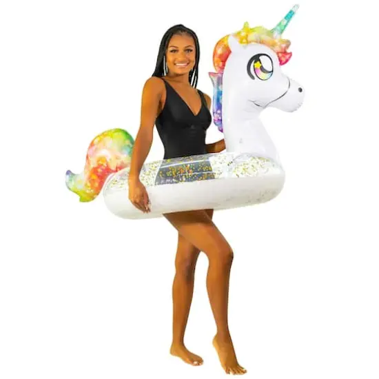 PoolCandy 40" Glitter Unicorn Pool Tube {3}
