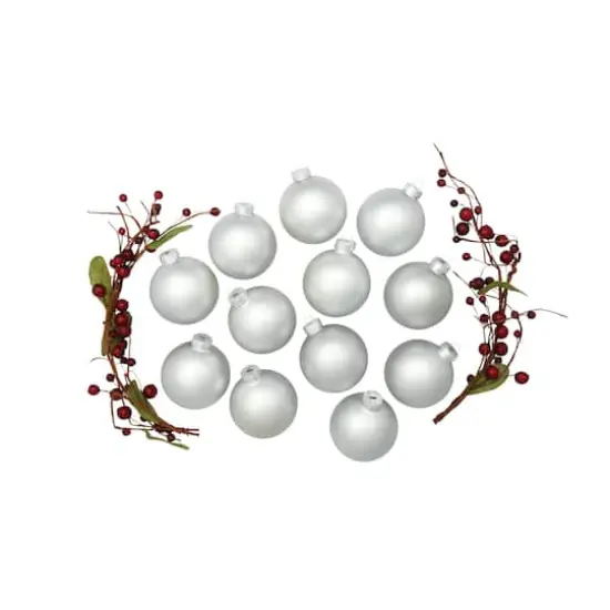 Whitehurst 12ct. 2.75" Matte Glass Ball Ornaments Silver Matte {4}