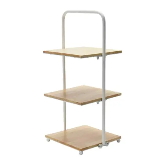 24'' White Modern Decorative Tray with 3 shelves {1}