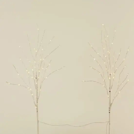 2 Pack 2.5ft. Pre-Lit White Birch Artificial Christmas Branches, Warm White Micro LED Lights {9}