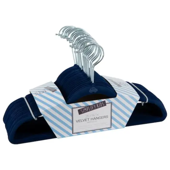 Simplify Kids Velvet Hangers, 25ct. Navy {1}