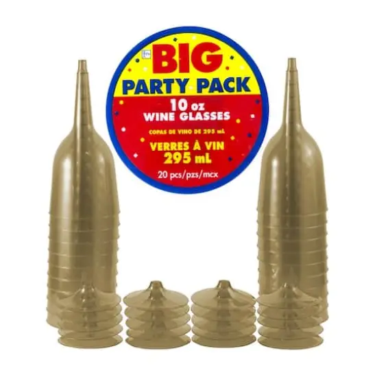 JAM Paper 10oz. Plastic Wine Glasses, 20ct. Gold {3}