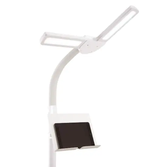 OttLite&nbsp;White Dual Shade LED Floor Lamp with USB Charging Station {8}