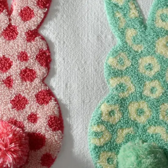 72" Multicolored 3 Easter Bunnies Table Runner {4}