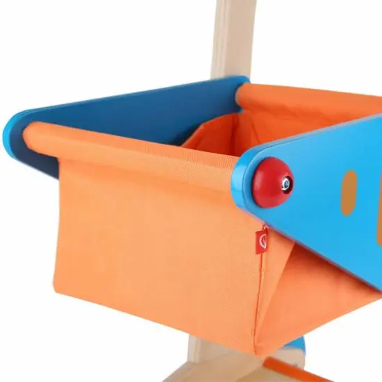 Hape Orange & Blue Wooden Shopping Cart {4}