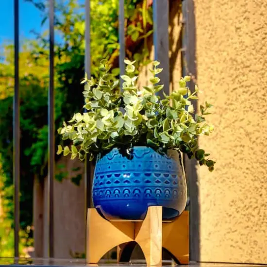 Flora Bunda&reg; 5" Eucalyptus In Navy Mayan On Stand {4}