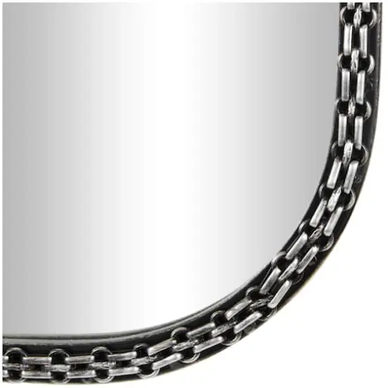 36" Silver Chain Link Framed Wall Mirror {9}