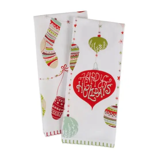 DII&reg; Christmas Trimmings Printed Dishtowel Set {1}