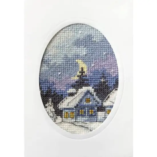 Orchidea Complete Cross Stitch Kit - Greetings Card Winter Night {4}
