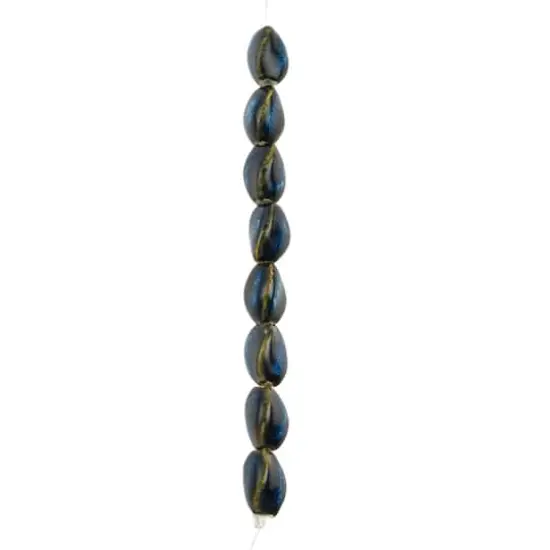 Blue Ceramic Twisted Oval Beads, 20mm by Bead Landing&trade; {4}