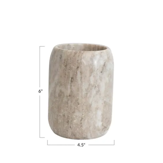 Hello Honey&reg; 7" White Marble Jar Bottle Holder {3}