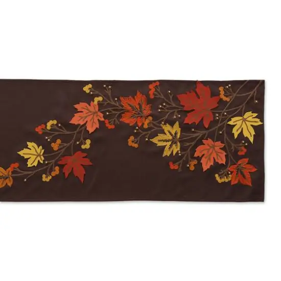 DII&reg; 70" Falling Leaves Embroidered Table Runner {3}