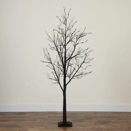 6ft. Pre-Lit LED Black Twig Artificial Halloween Tree {3}