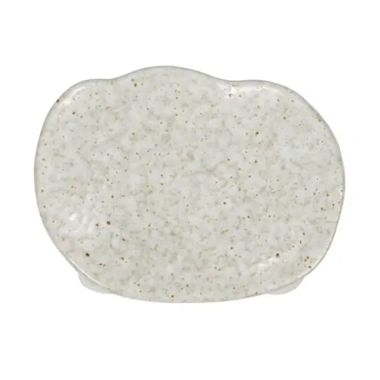 Hello Honey&reg; 4.5" Cream Reactive Glaze Stoneware Footed Dish Coaster {6}