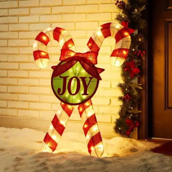 Glitzhome&reg; 3ft. Lighted Christmas Candy Cane Outdoor D&eacute;cor {5}