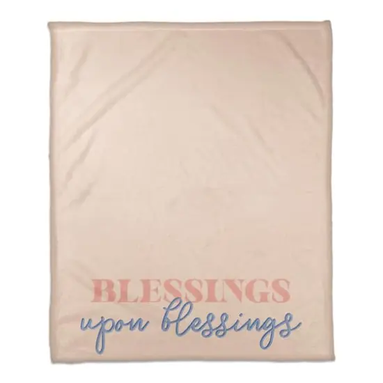 50" x 60" Blessings Upon Blessings Coral Fleece Blanket {1}