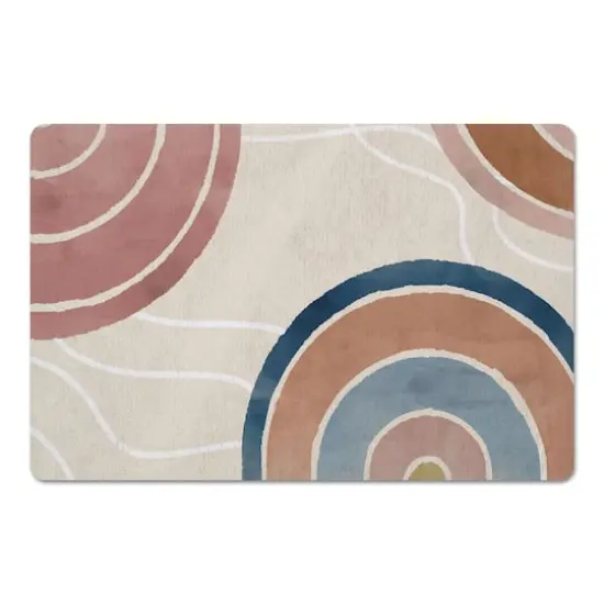 Mod Rainbow Watercolor 27" x 18" Floor Mat {1}