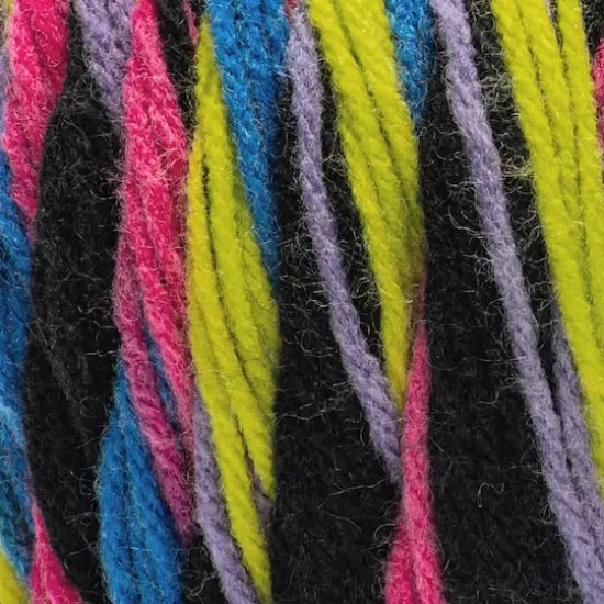 Red Heart&reg; All in One&trade; Granny Square&trade; Yarn Black - Neon Lights {3}