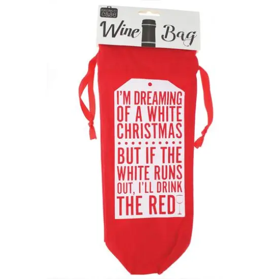 Personality Case&trade; Red White Christmas Gift Tag Wine Bag {4}