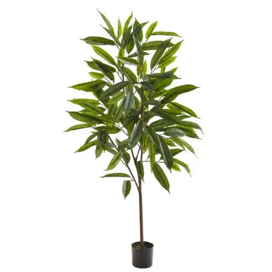4.5ft. Potted Long Leaf Ficus Artificial Plant {1}