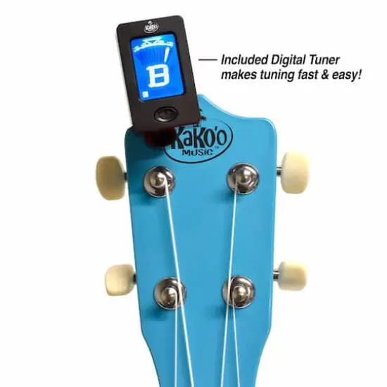 Salus KaKo'o 21" Pacific Blue Professional Wooden Ukulele Set {4}