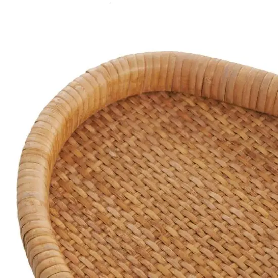 Brown Rattan Handmade Woven Living Room D&eacute;cor Tray Set {5}