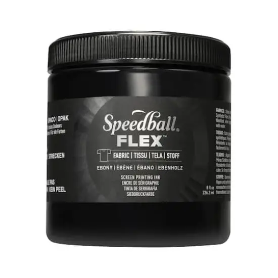Speedball&reg; Flex&trade; 8oz. Ebony Fabric Screen Printing Ink {1}