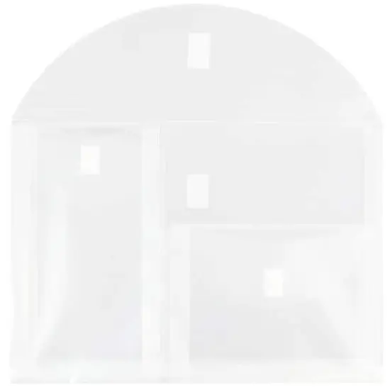 JAM Paper 9.75" x 13" Clear 3-Pocket Plastic Hook & Loop Closure Envelopes, 12ct. {4}