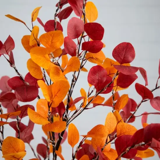 6ft. Pre-Lit Bright Autumn Eucalyptus Artificial Fall Tree with 420 Warm White LED Lights {4}