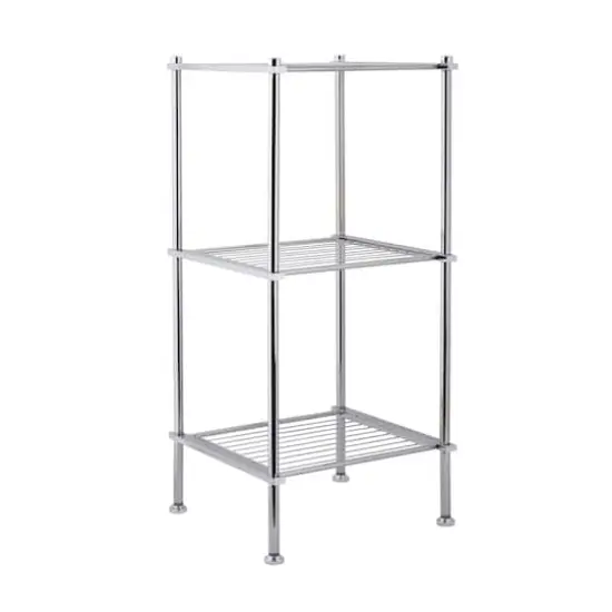 Organize It All 28" Metro Chrome 3-Tier Freestanding Shelving Tower {1}