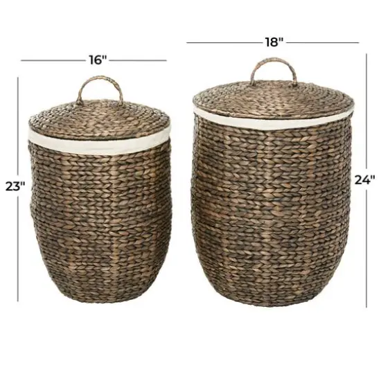 CosmoLiving by Cosmopolitan Round Woven Seagrass Handmade Storage Basket Set {7}
