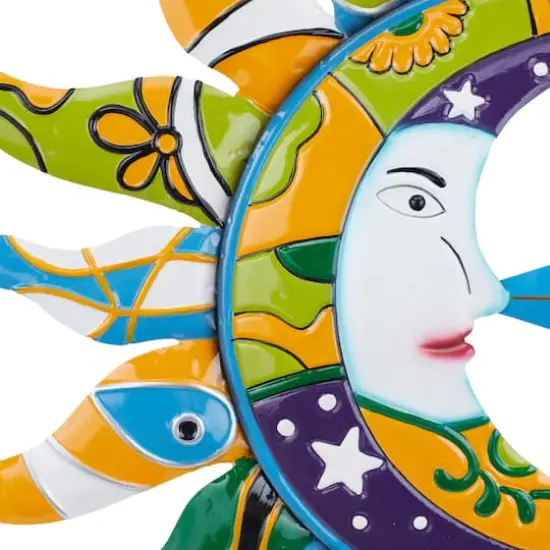 Multi ColoredIron Eclectic Stars Wall Decor, 36" x 2" x 36" {4}