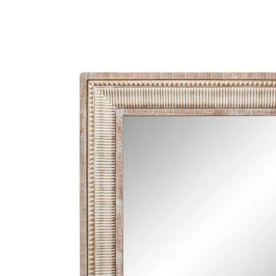 43" Brown Farmhouse Metal Wall Mirror {4}