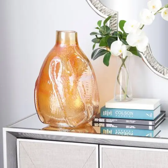 CosmoLiving by Cosmopolitan 16" Gold Glass Contemporary Vase {8}