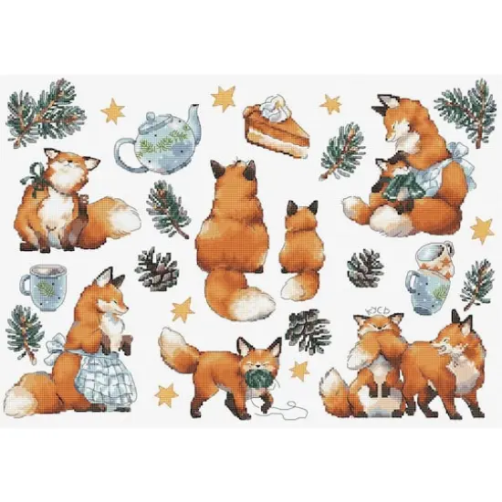 LetiStitch Foxy New Year Counted Cross Stitch Kit {1}