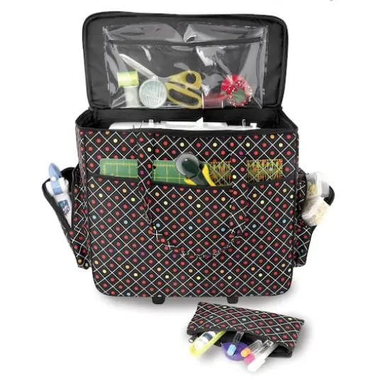 Dritz&reg; 2-Wheel Rolling Sewing Machine Tote {3}