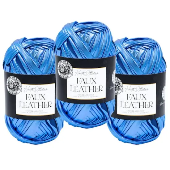 3 Pack Lion Brand&reg; Haute Stitches Faux Leather Yarn Cruise {1}