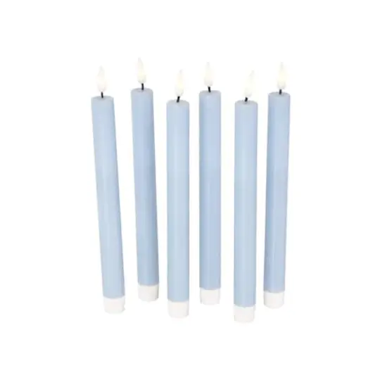 10" Flameless Wax Candles with Remote Control, 6ct. Light Blue {3}