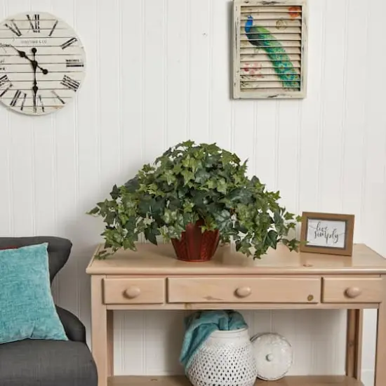 21" Puff Ivy Plant with Decorative Vase {4}