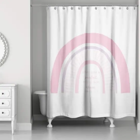 Pink Rainbow 71" x 74" Shower Curtain {1}