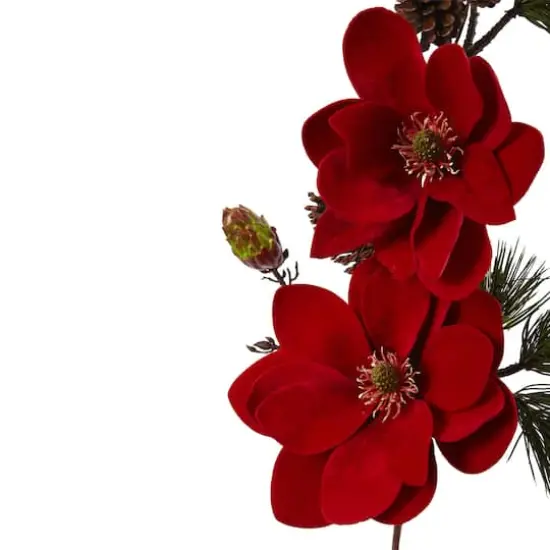 Red Magnolia & Pine Pick, 2ct. {5}