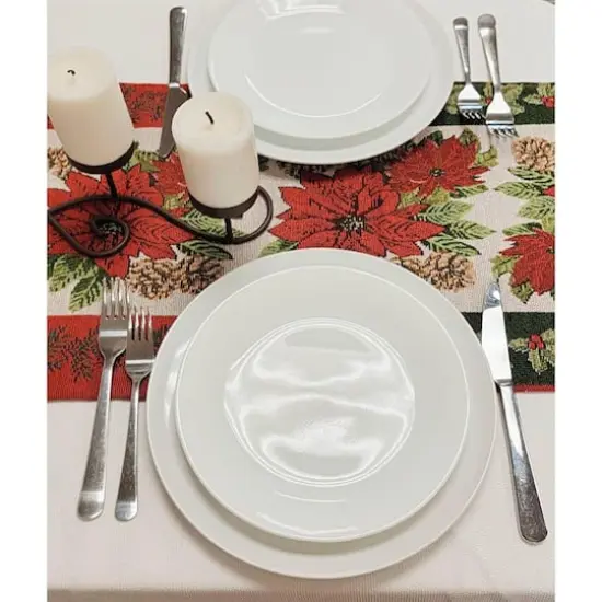 Wizardi 13.75" x 67" Poinsettia Christmas Table Runner {4}