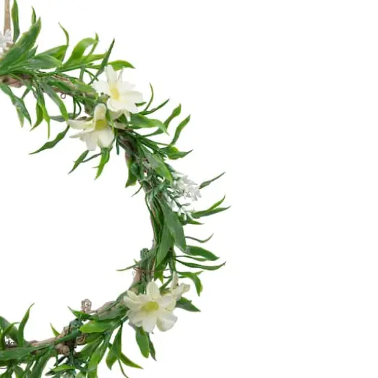 9" Yellow Floral & Foliage Spring Wreath {5}