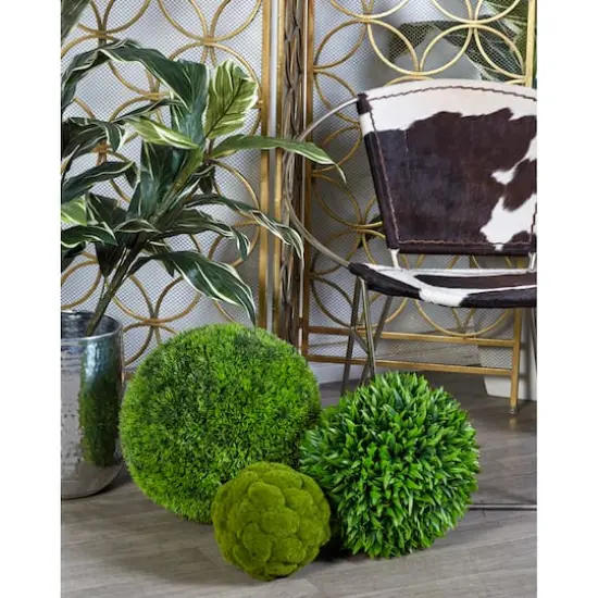 15" Vinyl Green Grass Topiary Ball {5}