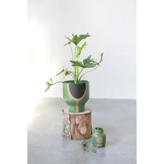 Hello Honey&reg; 10" Stoneware Planter with Abstract Design {6}