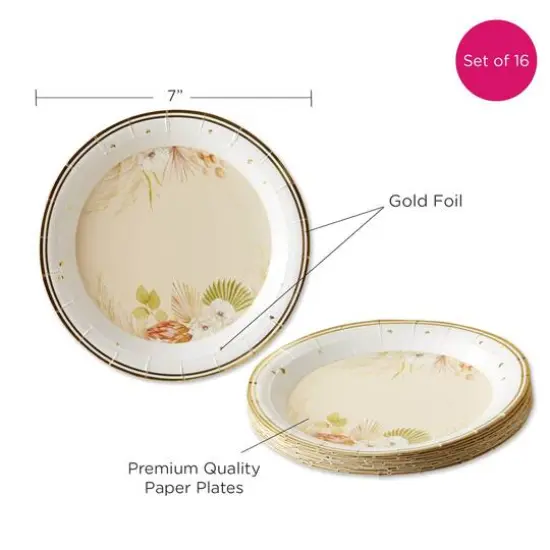 Kate Aspen 7" Boho Premium Paper Plates Set, 16ct. {8}