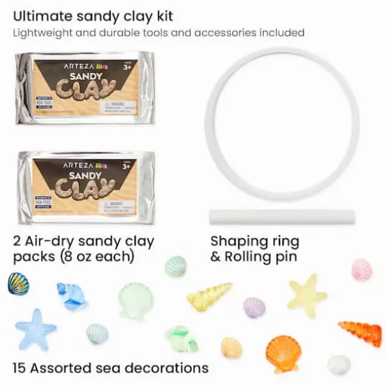 Arteza&reg; Kids Sandy Clay Keepsakes Kit, 19 pcs {3}