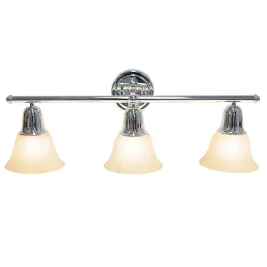 Lalia Home Essentix 3 Light Alabaster Shade Vanity Chrome {4}