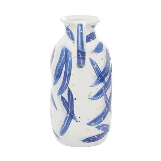 Blue Ceramic Contemporary Vase, 7" x 13" {8}